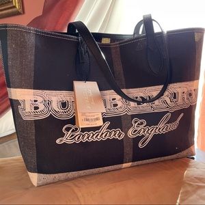 Burberry Large Doodle Reversible Black Canvas Tote